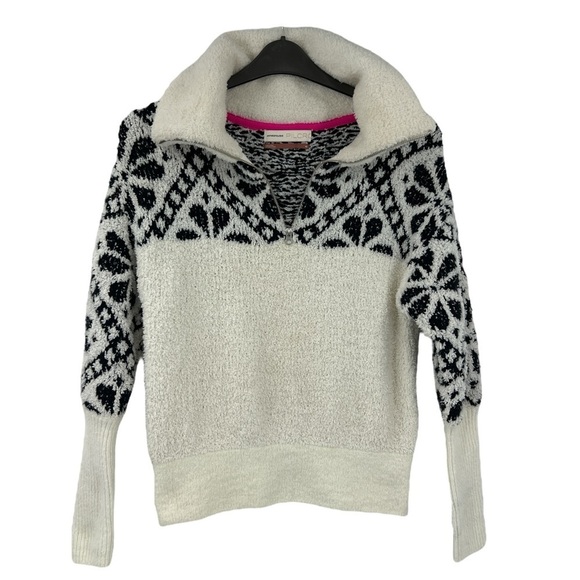 PILCRO anthropology Fleece zip coastal chunky Turtleneck Sweater SZ XS - Picture 2 of 6